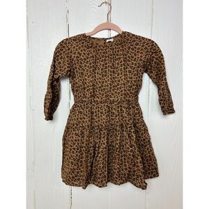 Crewcuts Girls Cheetah/Leopard Print Long Sleeve Dress Size 7